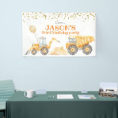 Banderoles Camion de construction jaune Anniversaire Grande b (Salon professionnel)