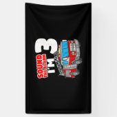 Banderoles Camion d'incendie 3 ans pompier 3e anniversaire (Vertical)