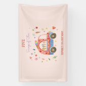 Banderoles Camion glace Scoops of fun anniversaire de enfant (Verticale)