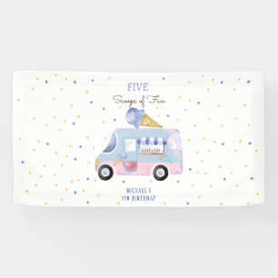 Banderoles Camion glace Scoops of fun anniversaire de enfant