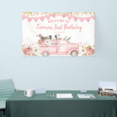 Banderoles Camion Rose Citrouille De Ferme Par Anniversaire C (Salon professionnel)