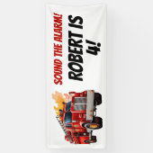 Banderoles Camion rouge Sonne le nom de l'enfant d'alarme Age (Vertical)