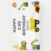 Banderoles Camions de construction Anniversaire (Vertical)