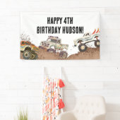 Banderoles Camions Monster personnalisables Garçons Anniversa (En situation)