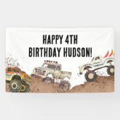 Banderoles Camions Monster personnalisables Garçons Anniversa (Horizontal)