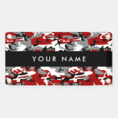 Banderoles Camouflage rouge et gris Votre nom Personnaliser (Horizontal)