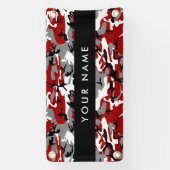 Banderoles Camouflage rouge et gris Votre nom Personnaliser (Verticale)