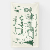 Banderoles Camp Bachelorette Camping Main Drag Écriture verte (Verticale)