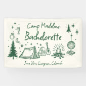 Banderoles Camp Bachelorette Camping Main Drag Écriture verte (Horizontal)