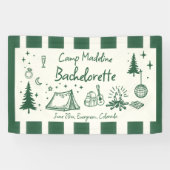 Banderoles Camp Bachelorette Camping Main Tirage Vert (Horizontal)