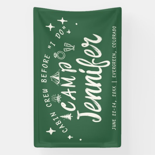 Banderoles Camp Bachelorette Équipage Cabine I Do Hand Draw B (Verticale)