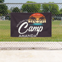 Camp de plage personnalisé pour enterrement de vie