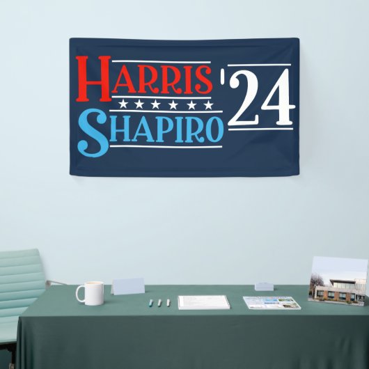 Banderoles Campagne rétro Harris Shapiro 2024 (Salon professionnel)
