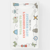 Banderoles Camping Anniversaire Accueil (Vertical)