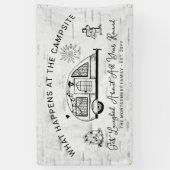 Banderoles Camping rustique personnalisé et amusant (Vertical)