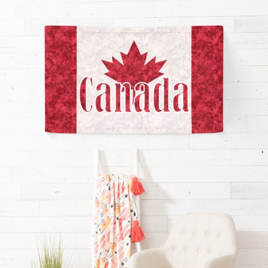 Banderoles Canada, douche drapeau (En situation)