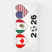 Banderoles Canada Mexique États-Unis accueillant le tournoi d (Verticale)