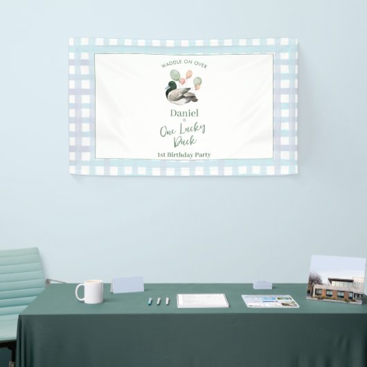 Banderoles Canard Colvert Lucky Duck 1er Anniversaire (Salon professionnel)