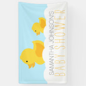 Banderoles Canards en caoutchouc Baby shower jaune neutre (Vertical)