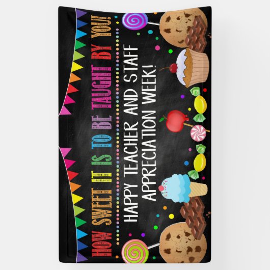 Banderoles Candy Sweet Thème Enseignant Appréciation Semaine  (Vertical)