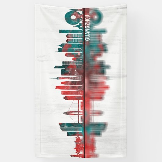 Banderoles Canton Chine Skyline (Vertical)