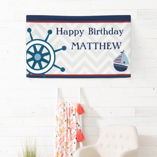 Banderoles Canvas Birthday Party Sailor (En situation)
