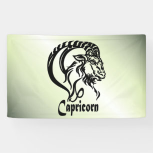 Banderoles Capricorne la Chèvre de Mer Zodiaque Vert