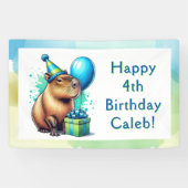 Banderoles Capybara Themed Boy's Birthday Party Personalized (Horizontal)