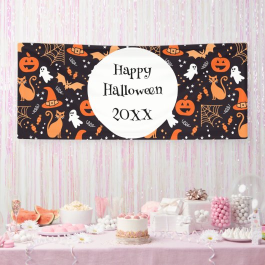 Banderoles Caractères d'halloween illustrés mignons sur bg no (Fête)