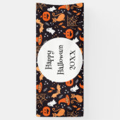 Banderoles Caractères d'halloween illustrés mignons sur bg no (Vertical)