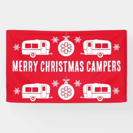 Banderoles Caravan Joyeux Camping de Noël (Horizontal)