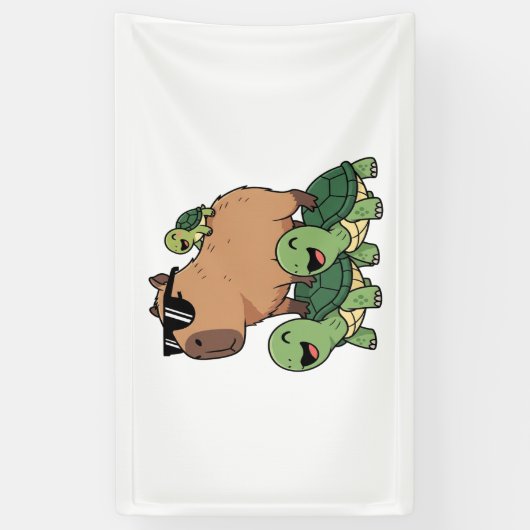 Banderoles Caravane de tortue Capybara, Funny Capybara (Vertical)
