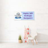 Banderoles Caricature adorable de marsouin (En situation)