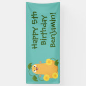 Banderoles Caricature citrouille gourde en beuret joyeux (Vertical)