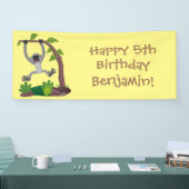 Banderoles Caricature de bande de gibbon joyeux (Salon professionnel)