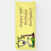 Banderoles Caricature de bande de gibbon joyeux (Vertical)