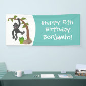 Banderoles Caricature de bébé gorille joyeux (Salon professionnel)