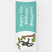 Banderoles Caricature de bébé gorille joyeux (Vertical)