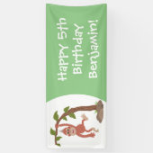 Banderoles Caricature de bébé orangoutan joyeux (Vertical)