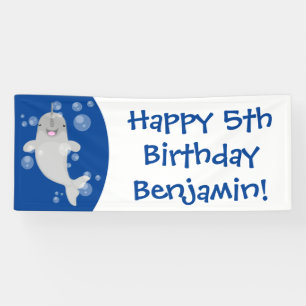 Banderoles Caricature de bulles de narval joyeux