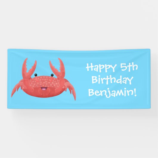 Banderoles Caricature de crabe rouge cuite (Horizontal)