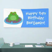 Banderoles Caricature de grenouille verte mignonne (Salon professionnel)