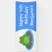 Banderoles Caricature de grenouille verte mignonne (Vertical)