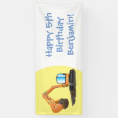 Banderoles Caricature de la pelle orange (Vertical)