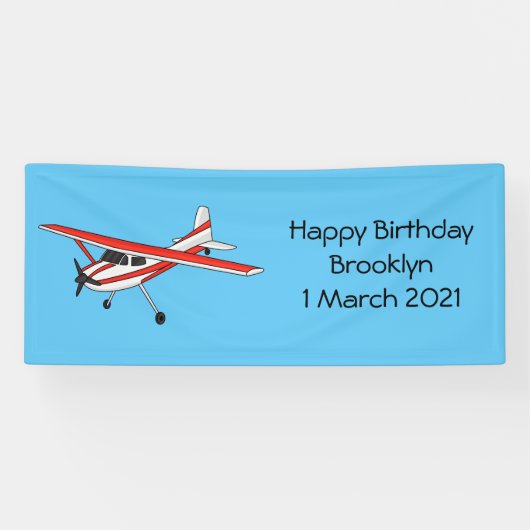 Banderoles Caricature de l'avion à train de vélo (Horizontal)