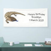 Banderoles Caricature de lézard rouge (Salon professionnel)