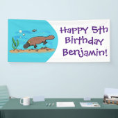 Banderoles Caricature de natation de Cute platypus (Salon professionnel)