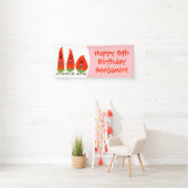 Banderoles Caricature de piments chantants mignons (En situation)