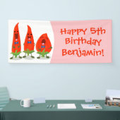 Banderoles Caricature de piments chantants mignons (Salon professionnel)