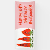 Banderoles Caricature de piments chantants mignons (Vertical)